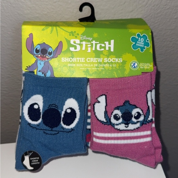 Disney Stitch Colorful Crew Socks Set - Picture 1 of 2